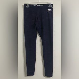 Nike Women’s leggings pull over Waist Just Do it graphic purple black stripes.S